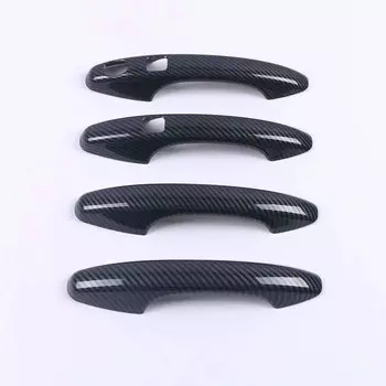 Для GWM Haval H6 3rd Gen 2021 2022 ABS хромовое углеродное волокно, черные колпачки для дверных ручек автомобиля, Обложка, рамка, отделка, Аксессуары для стайлинга автомобиля