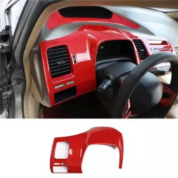 Для Honda 8Th Civic 2004-2009 красная углеволоконная панель приборной панели рамка Крышка отделка Запчасти Аксессуары 1 шт.