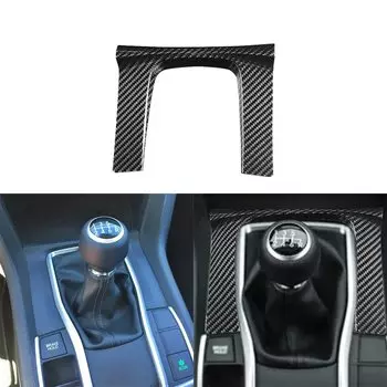 Для Honda Civic 10-го поколения MK X MK10 2016-2021 настоящее сухое углеродное волокно, переключение передач, центральная консоль, боковая панель, крышка, автомобильные аксессуары