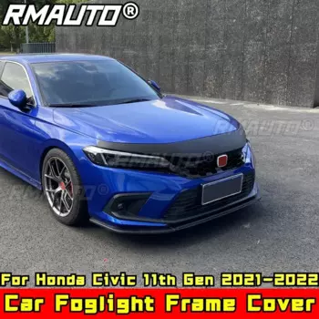 Для Honda Civic 11-го поколения 2021-2022 обвес, крышка противотуманной фары, глянцевая черная рамка противотуманной фары в стиле TR, автомобильные аксессуары