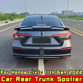 Для Honda Civic 11-го поколения 2022, комплект кузова, задний спойлер багажника, вид из углеродного волокна, TR-стиль, автомобильный задний спойлер, крыло, автомобильные аксессуары