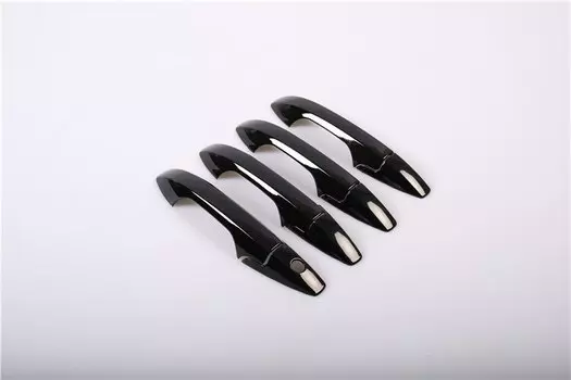 Для Honda CRV CR-V 2007-2011 глянцевый черный карбоновый хромированный чехол на дверную ручку автомобиля, декоративная наклейка, аксессуары для стайлинга