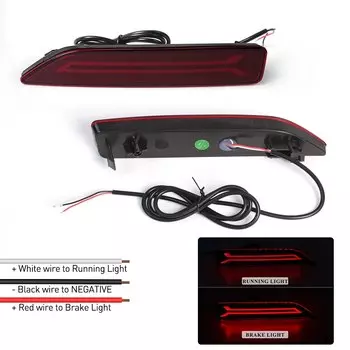 Для Honda CRV CR-V BRV 2007 2008 2009 светодиодные отражатели заднего бампера, автоматическое предупреждение о торможе, динамические указатели поворота, красный автомобиль, 12 В