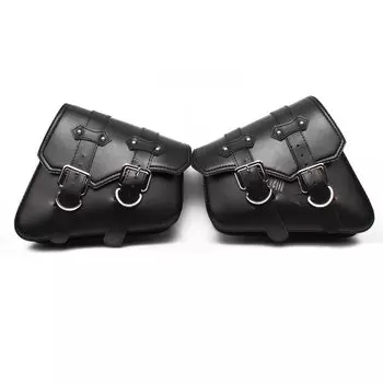 Для Honda Suzuki Harley Sportster XL 883 XL1200, черная седельная сумка из искусственной кожи, мотоциклетная сумка для багажа, левая + правая боковая сумка для инструментов