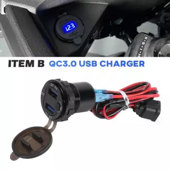 Для HONDA XL750 Transalp 750 CRF Africa Twin 1000 1100 QC3.0 USB-зарядное устройство 12 В, разъем питания, двойной USB-разъем, кабель