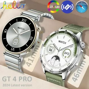 Для Huawei GT4 Pro Smartwatch 2024, новый HD AMOLED NFC Компас ChatGPT Циферблат Bluetooth Вызов Беспроводная зарядка Смарт-часы Мужчины Женщины