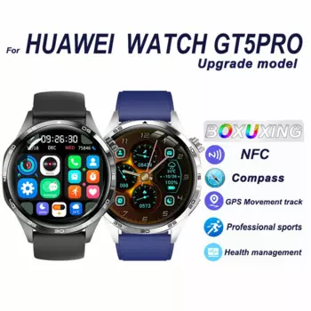 Для Huawei GT5Pro GPS NFC Смарт-часы Мужчины AMOLED HD Экран Сердечного ритма Bluetooth Вызов Компас Водонепроницаемые мужские спортивные умные часы