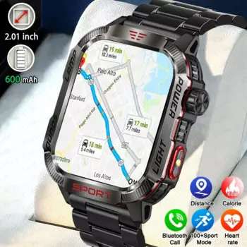 Для Huawei Xiaomi Новый Bluetooth Звонок Smartwatch 2,01 дюйма Экран 600 мАч Аккумулятор Компас Военный Открытый Водонепроницаемый Smartwatch