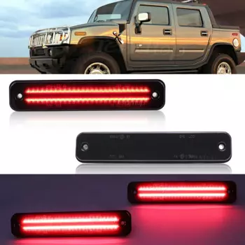 Для HUMMER H2 2003-2009 Полностью светодиодный комплект боковых габаритных фонарей, дымчатый передний и задний янтарно-красный светодиодный указатель поворота, сигнальная лампа
