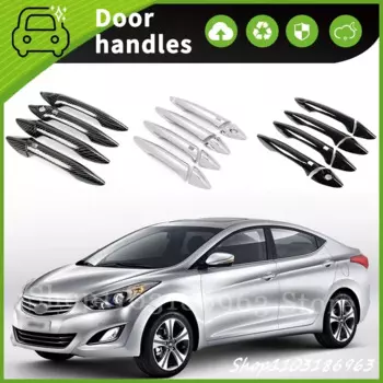 Для HYUNDAI ELANTRA 2012- 2016 глянцевая черная хромированная накладка на дверную ручку автомобиля, аксессуары для стайлинга, автомобильные наклейки, автомобильные аксессуары