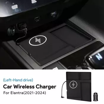 Для Hyundai Elantra 2021 2022 2023 2024 15 Вт быстрая зарядка автомобильная беспроводная плата держатель зарядного устройства для мобильного телефона аксессуары