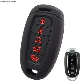 Для Hyundai Elantra Palisade Azera Venue Kona Veloster N Accent 2022 2021 2020 5-кнопочный пульт дистанционного управления Smart Key Fob Силиконовый чехол