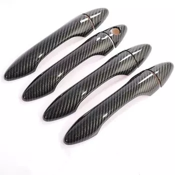 Для Hyundai IX35 Tucson 2009 2010 2011 2012 2013 2014, хромированная накладка на дверную ручку автомобиля из углеродного волокна, наклейка, аксессуары