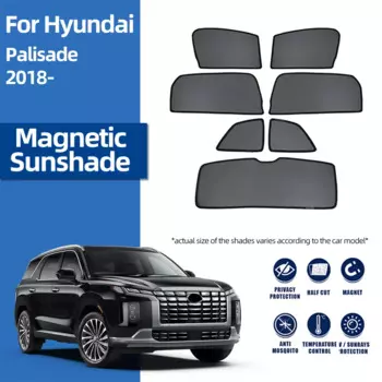 Для Hyundai Palisade 2018-2024 магнитный автомобильный солнцезащитный козырек, переднее лобовое стекло, слепая штора, задняя детская боковая оконная козырек от солнца, козырек
