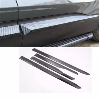 Для Hyundai Santa Fe 2019-2021 2022 2023, боковая полоса на дверь из углеродного волокна, юбка для кузова, молдинг, наклейка, аксессуары, Стайлинг автомобиля