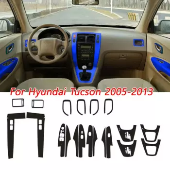 Для Hyundai Tucson 2005-2013 внутренняя Центральная панель управления дверная ручка 5D наклейки из углеродного волокна Переводные картинки аксессуары для стайлинга автомобиля