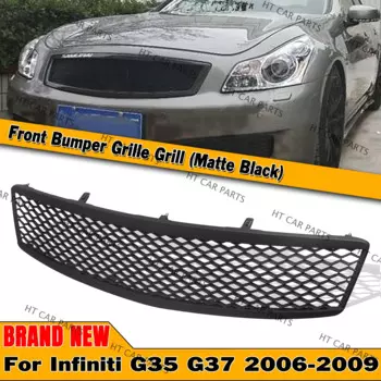 Для Infiniti G G35 G37 2006-2009 седан 1 шт. матовый черный Передний Бампер решетка гриль сетка сотовый стиль