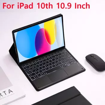 Для iPad 10 поколения, 10,9 дюйма, 2022 дюйма, чехол с Bluetooth и клавиатурой с подсветкой для ipad 10,9 дюйма, A2696, A2757, A2777
