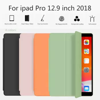 Для iPad Pro 12,9 дюйма 2018 чехол с держателем для карандашей умный чехол тройного сложения мягкая задняя крышка для iPad 12,9 модель A1876 a53 A1895 A2014