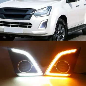 Для ISUZU D-MAX 2016 светодиодный DRL дневные ходовые огни, противотуманные фары с указателем поворота