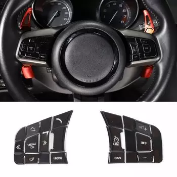 Для Jaguar XE XF F-PACE E-PACE F-TYPE Кнопка рулевого колеса автомобиля из алюминиевого сплава декоративные блестки Защитная Наклейка аксессуары