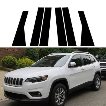 Для Jeep Cherokee KL 2014-2019 2020 2021 2023 глянцевое пианино черное автомобильное Окно двери столбик центр столбик отделка наклейки автостайлинг