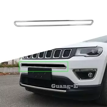 Для Jeep Compass 2017 2018 2019 2020 2021 2022 ABS Хромированная Лицензионная плита решетка капоты Панель рамка молдинг бампер