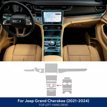 Для Jeep Grand Cherokee 2021 2022 2023 2024, внутренняя пленка из ТПУ с защитой от царапин, защитная наклейка на центральную консоль, навигационная панель
