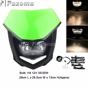 Для Kawasaki KX KLX KLR KLE ZZR KDX 110 250 Enduro Streetfighter зеленый H4 12 В фары для велосипеда, мотокросса, головной фонарь