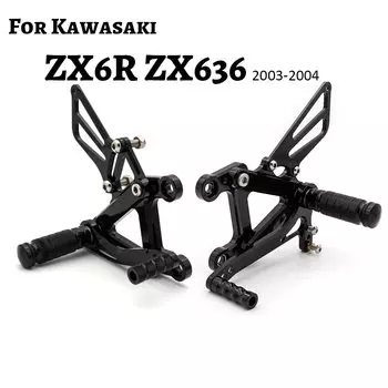 Для Kawasaki Ninja ZX6R ZX636 2003-2004 Регулируемый мотоцикл Rearset подножек ZX-6R ZX-636 ZX 6R 636 Подножка для ног платформы