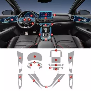 Для Kia K3 2021-2024 ТПУ автомобильный навигационный экран пленка коробка передач защитная наклейка против царапин ремонт интерьерные аксессуары