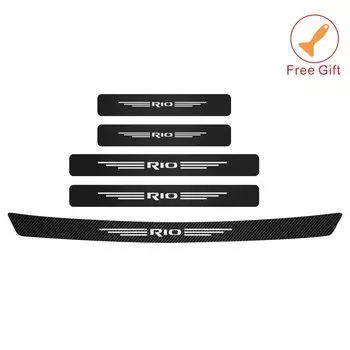 Для Kia Rio 3 4 K2 K3 X-Line порог автомобильной двери педаль накладка на педаль отделка углеродное волокно задний бампер багажник доска наклейка автозапчасти