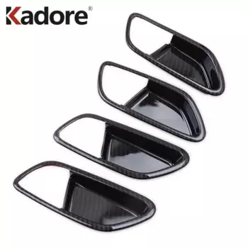 Для Kia Rio 4 X-line 2018 2019, внутренняя дверная ручка из углеродного волокна, защитная наклейка, аксессуары для стайлинга автомобилей