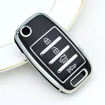 Для Kia Rio Optima Sportage Sorento Soul Ceed Cerato Forte Seltos 4 кнопки TPU флип-чехол для автомобильных ключей
