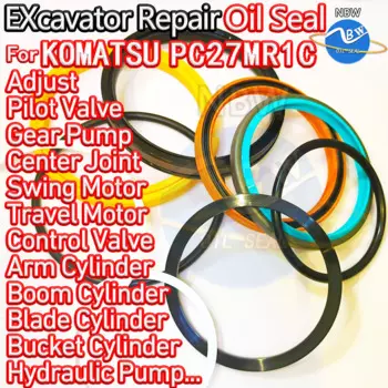 Для KOMATSU PC27MR1C масляный сальник экскаватора Kit высококачественный ремонтный двигатель, O-образный цилиндр, экскаватор с гидравлическим насосом