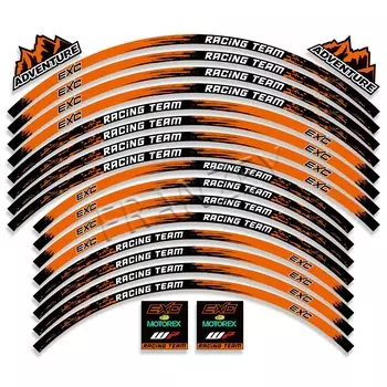 Для KTM EXC 125 200 250 300 350 400 450 500 525 530 EXC-F Светоотражающие аксессуары для мотоциклов, наклейка на колесо, наклейка на обод, полосатая лента