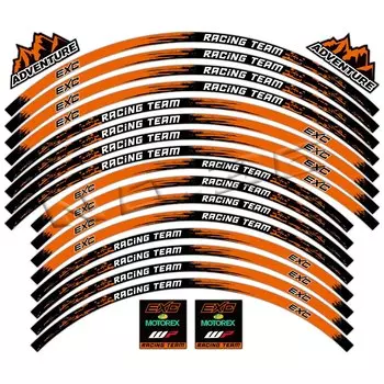 Для KTM EXC 125 250 300 350 450 500 525 EXCF наклейка на колесо мотоцикла светоотражающая наклейка на обод для мотокросса полосатая лента