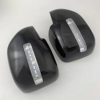 Для LEXUS LX470 1996-2007 Piano Black Карбоновые автомобильные аксессуары заднего вида, накладка на дверное зеркало со светодиодной подсветкой для Toyota LC100 FJ100