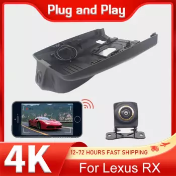 Для Lexus RX 500h 350h RX500H RX350H 2023 2024 Автомобильный видеорегистратор Wi-Fi Автомобильный видеорегистратор 4K 2160P видеорегистратор UHD камера ночного видения