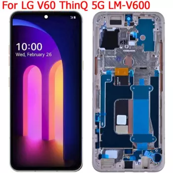 Для LG V60 ThinQ 5G дисплей ЖК-экран с рамкой 6,8 "LG V60 дисплей LM-V600 Сенсорная панель Запчасти