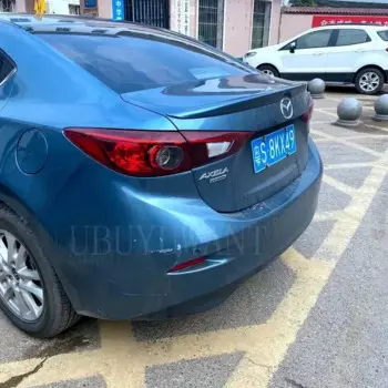Для Mazda 3 Axela Sedan 4 двери 2014-2017 материал глянцевый черный карбоновый вид хвостовое крыло задний спойлер багажника обвесы комплекты