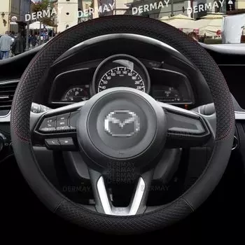 Для Mazda 3 BK BL BM BN BP Mazda 6 CX3 CX5 CX7 CX30 Axela Atenza Чехол на руль автомобиля из искусственной кожи Нескользящие автомобильные аксессуары