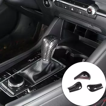 Для Mazda 3 BP Axela CX-30 CX30 CX-50 2020-2022 Автомобильная ручка переключения передач, ручка переключения передач, накладка, наклейка, аксессуары из углеродного волокна ABS