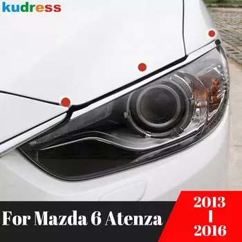 Для Mazda 6 Mazda6 Atenza седан 2013 2014 2015 2016 хромированная передняя фара, крышка для бровей, накладка на фару автомобиля, полоски для век