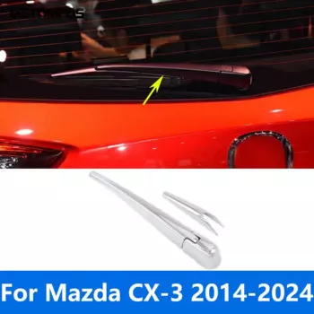 Для Mazda CX-3 CX3 2014-2022 2023 2024 хромированная крышка стеклоочистителя заднего стекла, молдинг, полоса для мытья лобового стекла, аксессуары, Стайлинг автомобиля