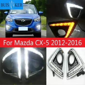 Для Mazda CX-5 CX5 CX 5 2012 2013 2014 2015 2016 дневные ходовые огни светодиодные DRL противотуманные фары дальнего света желтый указатель поворота