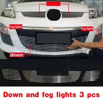 Для Mazda CX-7 2014 2015 2016 2017 2018 2019 автомобильный передний бампер из нержавеющей стали, сетчатая решетка вокруг накладки, противотуманные фары, гоночные грили