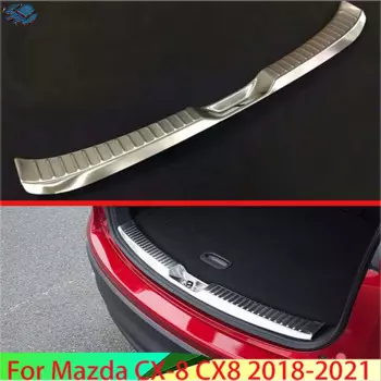 Для Mazda CX-8 CX8 2018 2019 2020 2021, автомобильные аксессуары, накладка на задний багажник из нержавеющей стали, накладка на порог, молдинг, гарнир