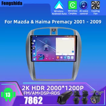 Для Mazda и Haima Premacy 2001-2009 навигация GPS авторадио сенсорный экран автомобильный радиоприемник аудио камера WIFI QLED стерео голова автомобиля Android