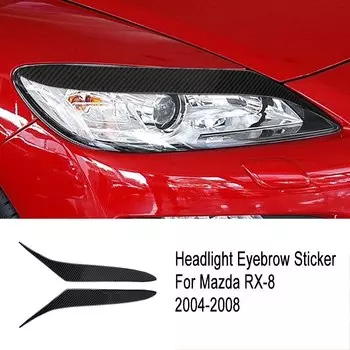 Для Mazda RX8 RX-8 SE3P JM1FE 2004-2008 углеродное волокно автомобильные фары наклейка для бровей крышка маска Декор авто внешние аксессуары